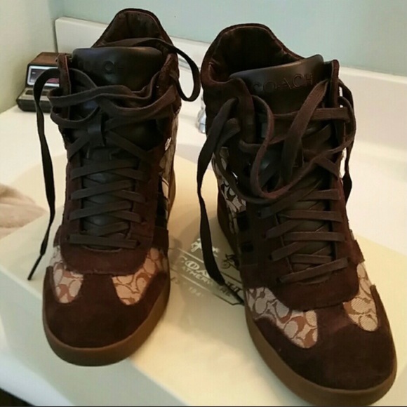 Coach suede wedges NWT - Picture 2 of 4